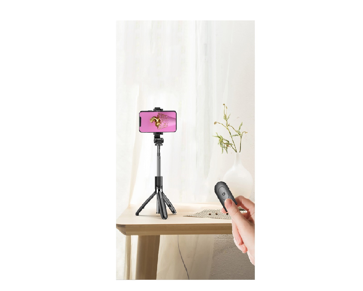 Asmenukių lazda XO SS08 Tripod Bluetooth juoda - Image 3
