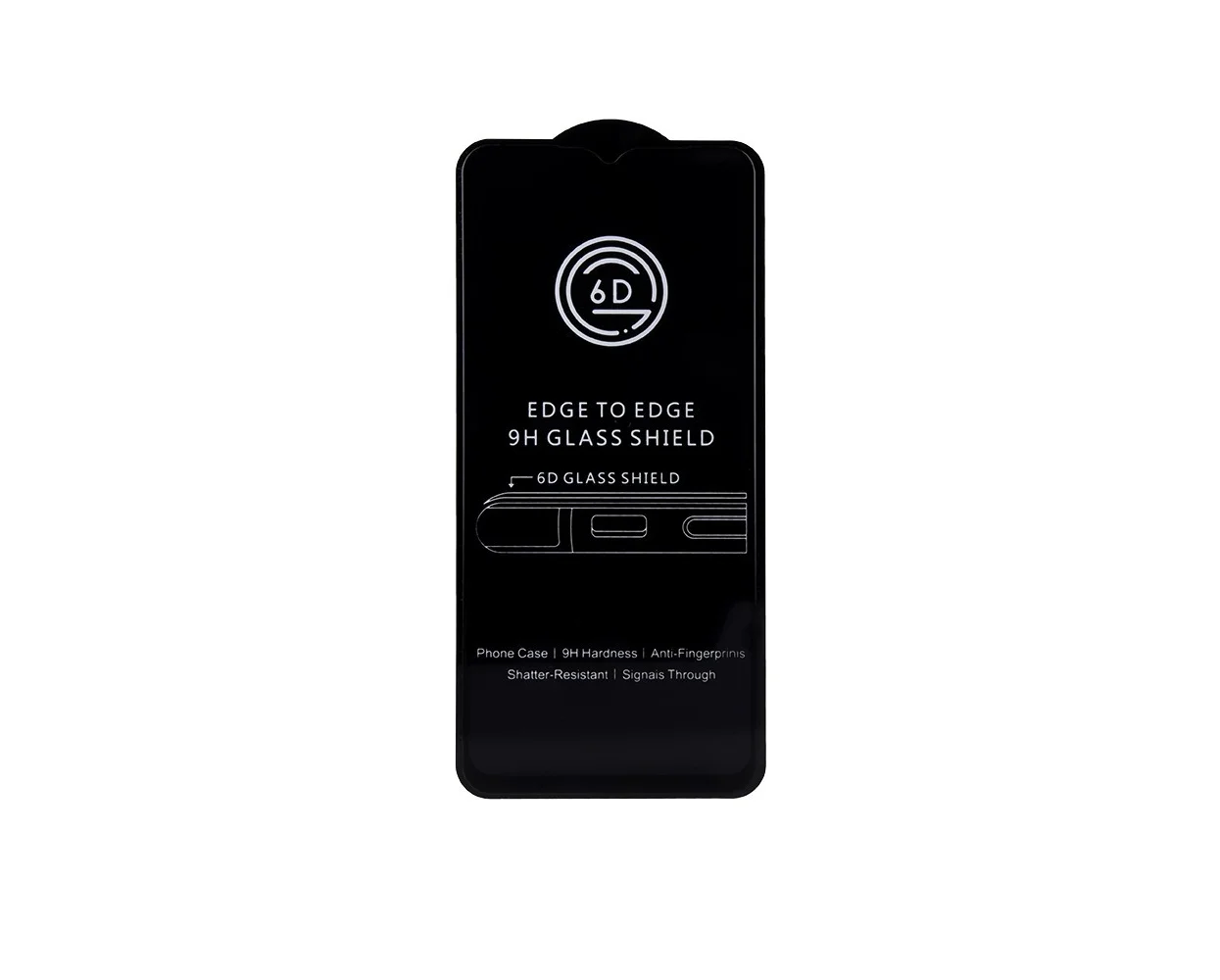 6D apsauginis stikliukas Samsung Galaxy telefonui juodos spalvos