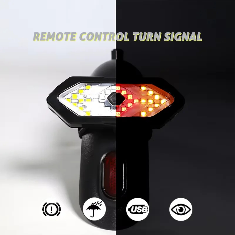 USB įkraunamas LED posūkių signalas dviračiui ir paspirtukui su IPX4 apsauga