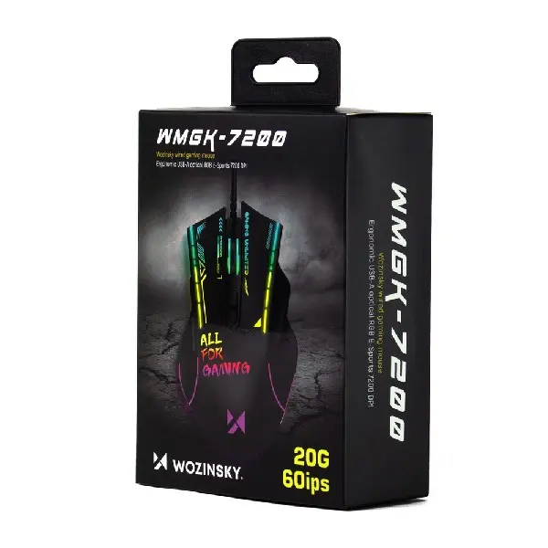 Laidinė žaidimų pelė Wozinsky WMGK-7200 RGB 7200 DPI USB