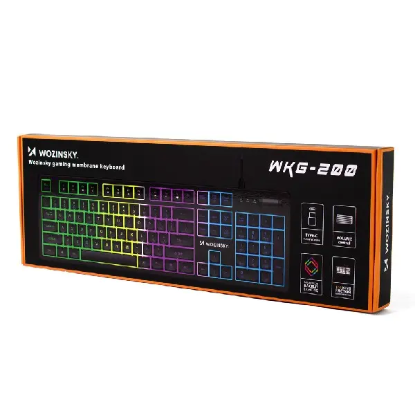 Wozinsky WKG-200 RGB žaidimų klaviatūra su garsumo reguliavimo ratuku