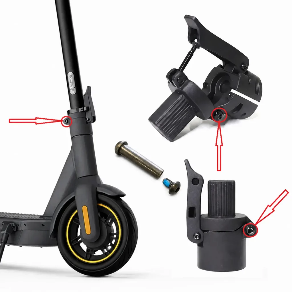 Ninebot Max G30 sulenkimo mechanizmo galinės dalies ašis