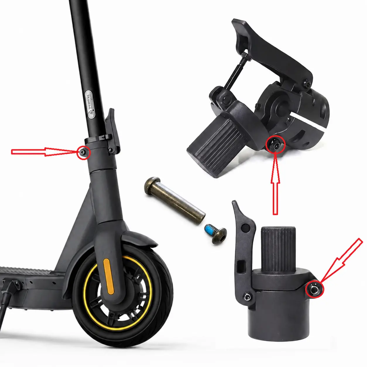 Ninebot Max G30 sulenkimo mechanizmo galinės dalies ašis