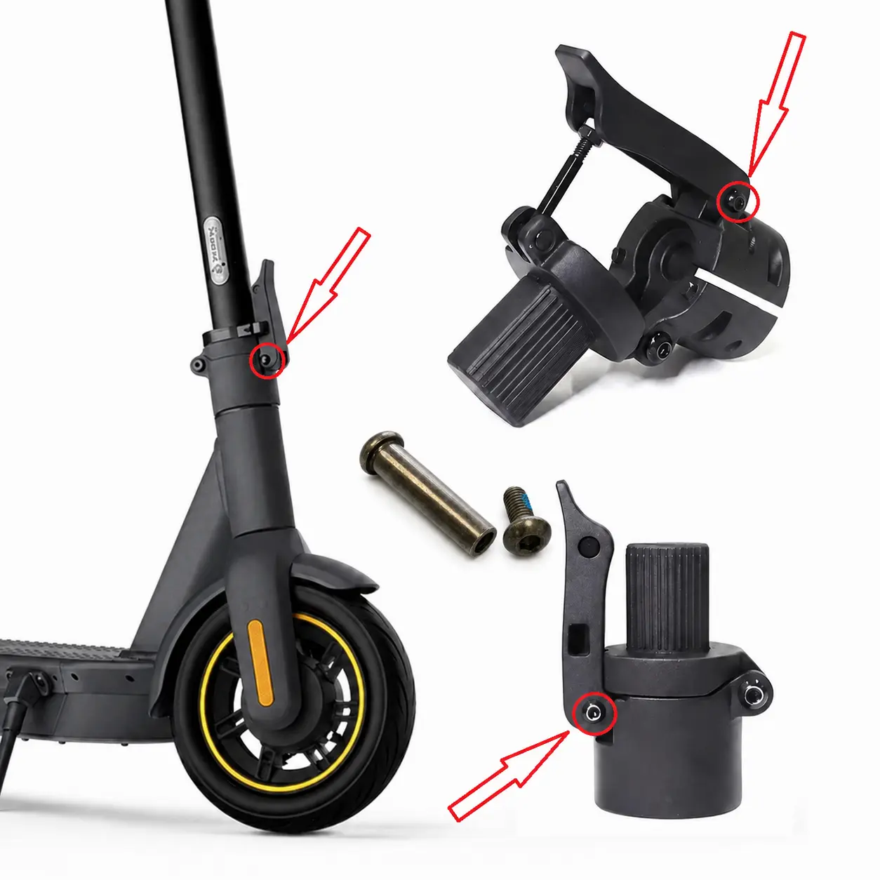 Ninebot Max G30 sulenkimo mechanizmo priekinės dalies ašis