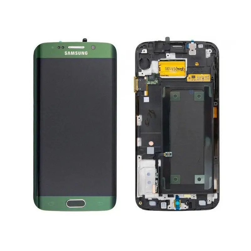 Samsung Galaxy S6 Edge originalus ekranas su rėmeliu Green Emerald