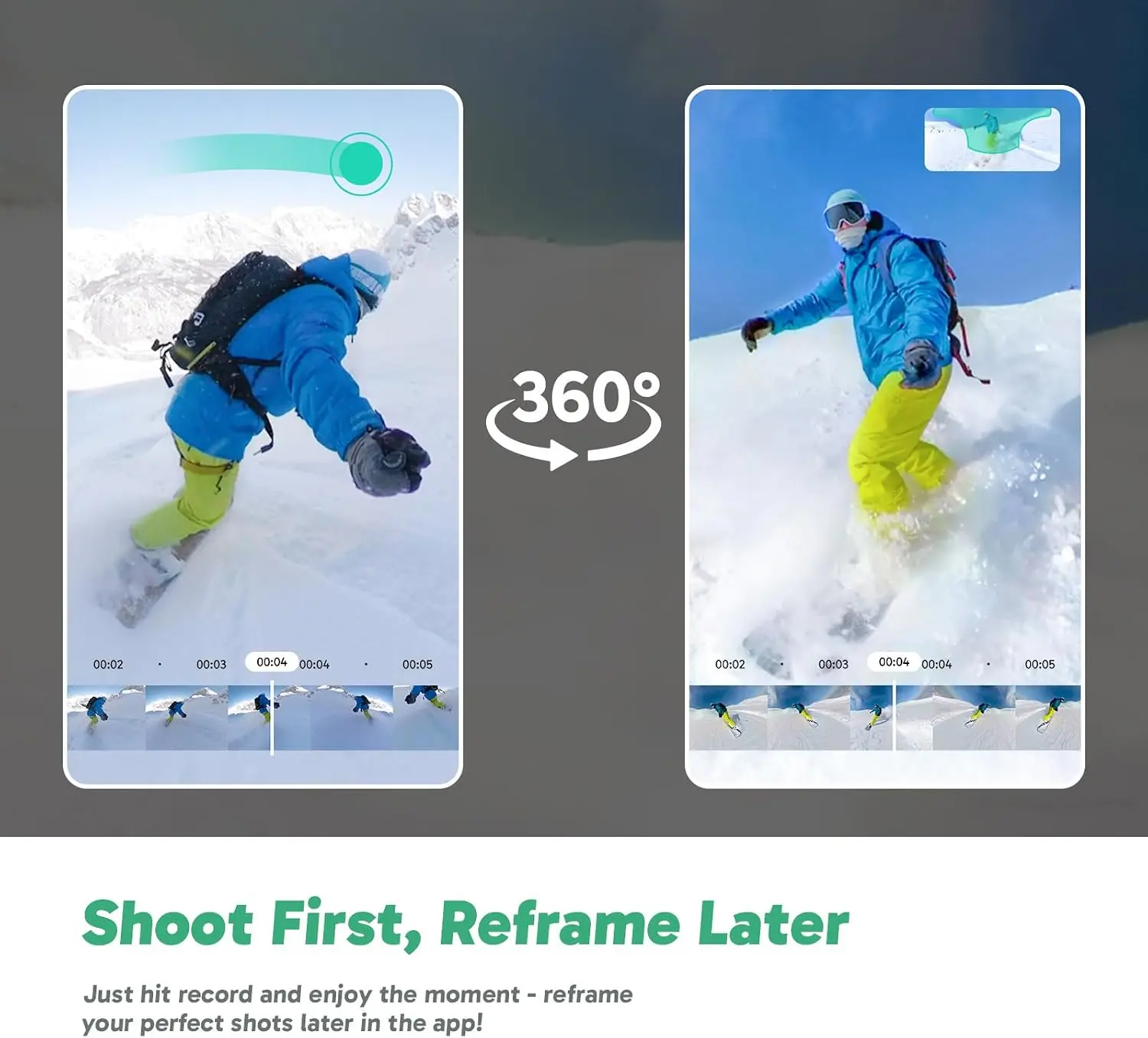 AKASO 360 5.7K 360 laipsnių veiksmo kameros filmavimo kokybė