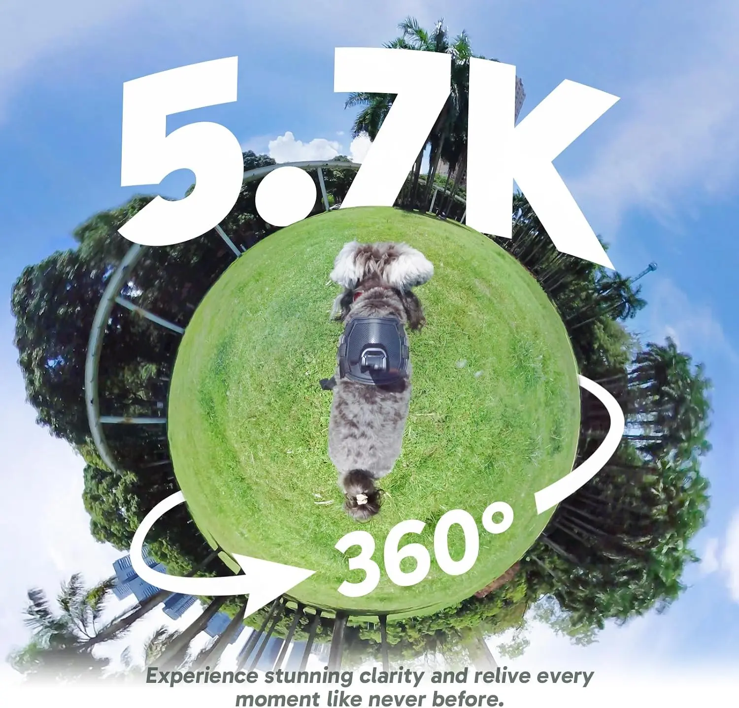 AKASO 360 kamera vaizdo kadravimo ir 360 laipsnių redagavimo funkcija