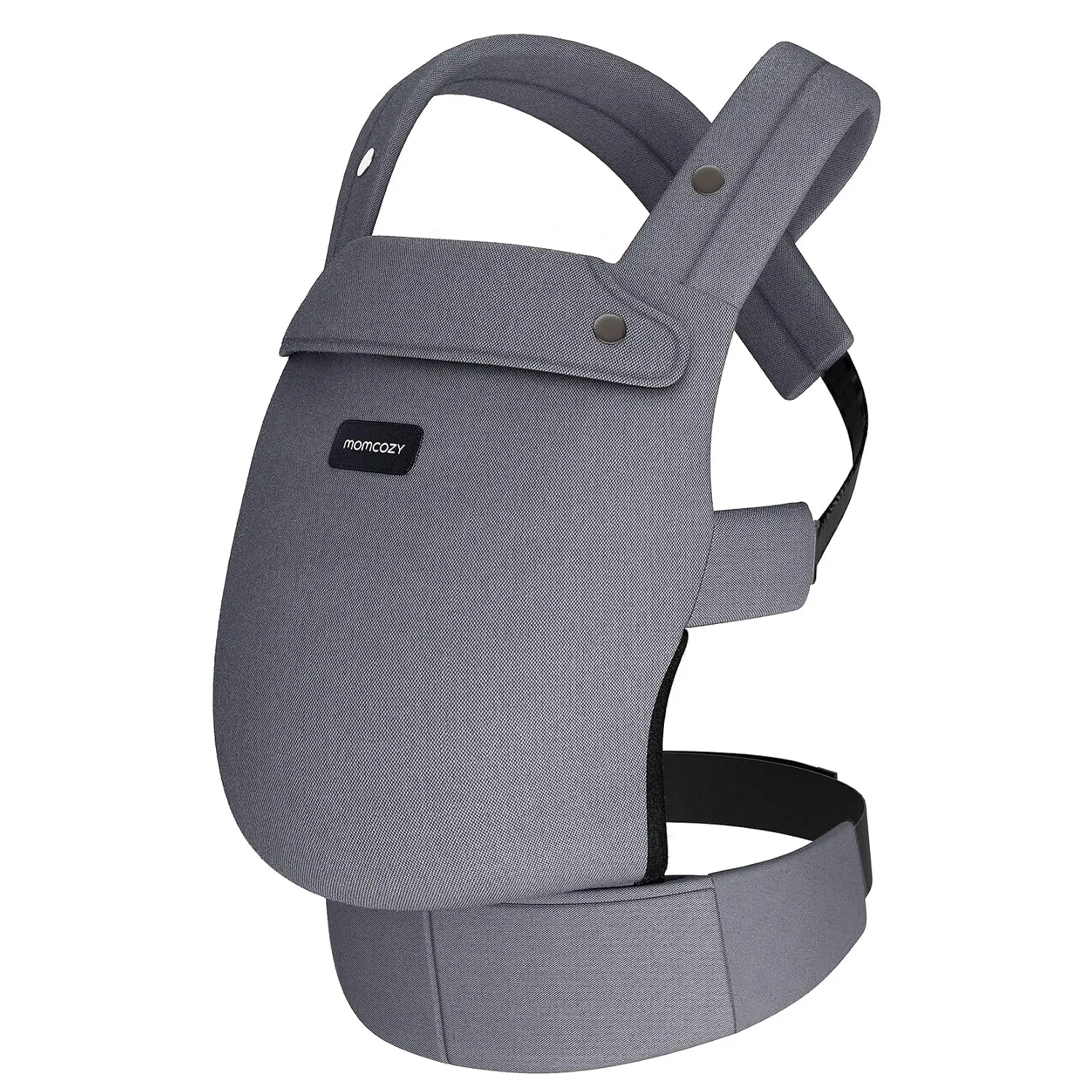 Momcozy BC001 ergonominė kūdikių nešioklė pilka vaizdas baltame fone