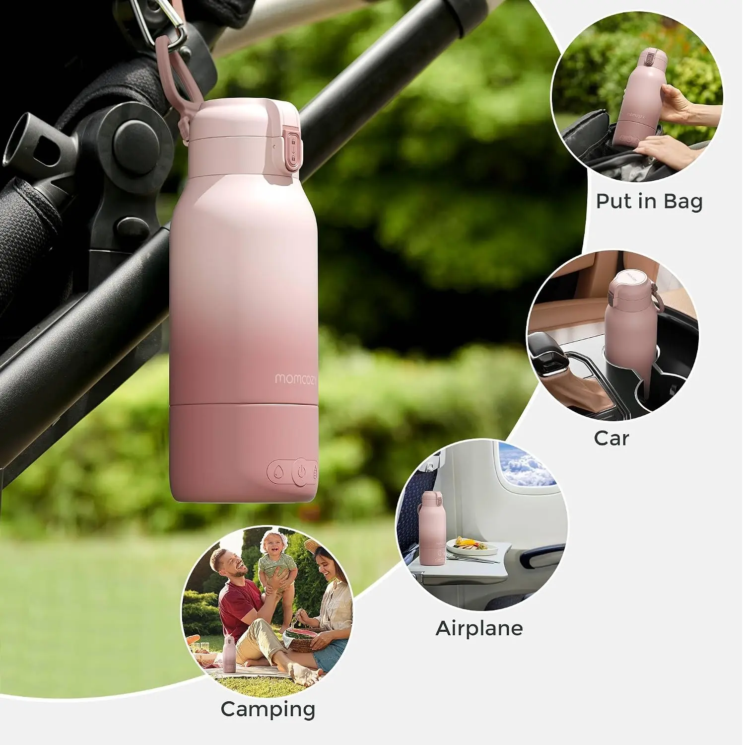 Momcozy MW05 500 ml buteliukų šildytuvas su tiksliu temperatūros reguliavimu