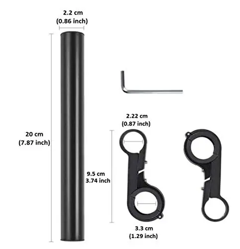 Black handlebar extension for phone holder, light, or camera