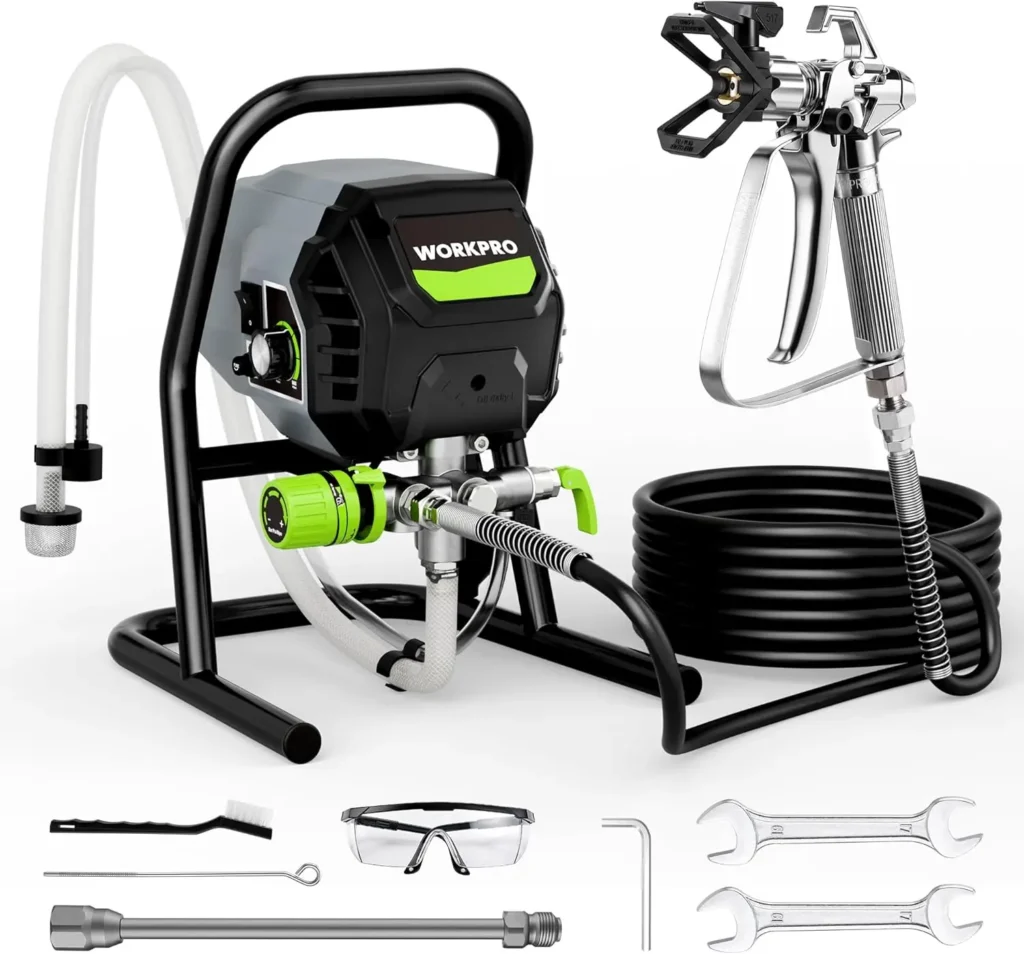 WORKPRO 700W Airless beoris dažymo aparatas 2900 PSI su purškimo pistoletu