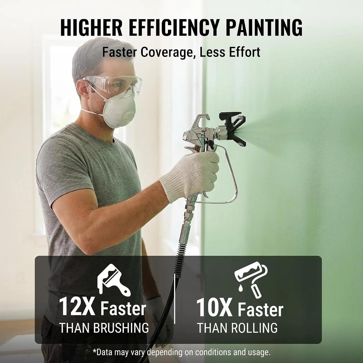 WORKPRO Airless 700W aukšto slėgio dažymo aparatas sienų dažymui